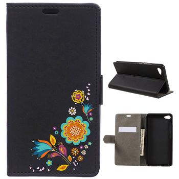 German Tech® - Funda Libro Flores Turquesa, Rosa Y Amarillas Para Meizu M3x