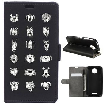 German Tech® - Funda Libro Caras De Perros Para Motorola Moto C