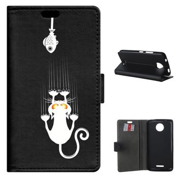 German Tech® - Funda Libro Gatito Y Pececito Para Motorola Moto C Plus