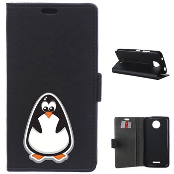 German Tech® - Funda Libro Pegatina De Pingüino Para Motorola Moto C Plus