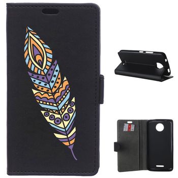 German Tech® - Funda Libro Pluma Colorida Para Motorola Moto C Plus