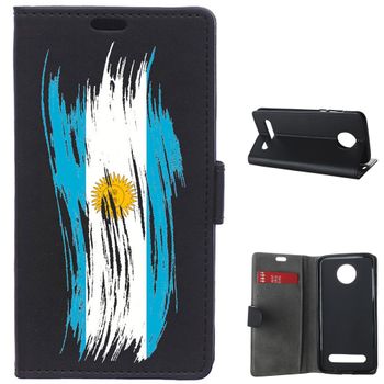 German Tech® - Funda Libro Bandera Pintada Argentina Para Motorola Moto Z2 Play