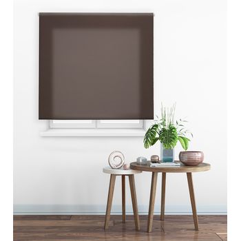 Estor Enrollable Happystor Clear Traslúcido Liso 105-gris Marrón 65x175cm