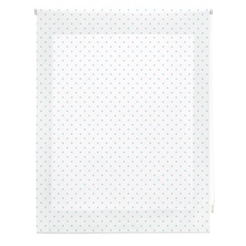 Estor Enrollable Happystor Motas Estampado Digital Fantasia Blanco-turquesa 125x250