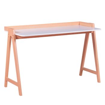 Mesa De Escritorio Minimalista En Madera De Roble 123x53x80cm - Blanco