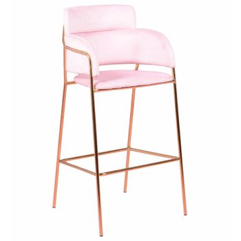 Clp Silla De Comedor Stanley En Terciopelo Rosado 62x59x82 Cm con Ofertas  en Carrefour