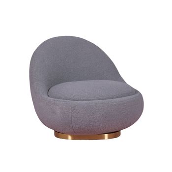 Sillón Giratorio De Diseño Tapizado Algodón 81x88x72cm - Gris