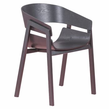 Silla De Comedor En Madera De Fresno Natural 55x52x78cm - Negro