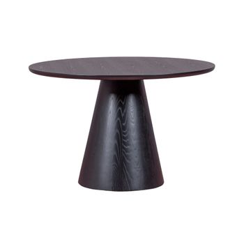 Mesa De Comedor Con Pie Central En Madera De Fresno  120x120x77cm - Negro