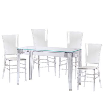 Set De Muebles Para El Comedor Mesa Transparente  Y  Sillas Xxcm - Transparente