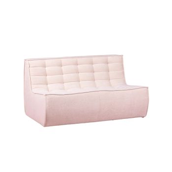 Sofa De 2 Plazas Tapizado En Algodón 141x90x80cm - Beige