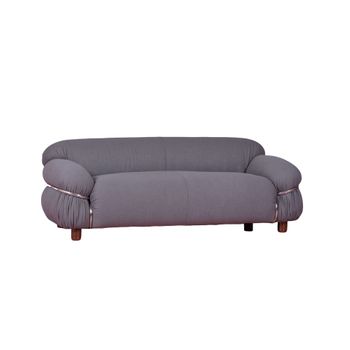 Sofá De Dos Plazas Tapizado En Tejido Sherpa 178x96x63cm - Gris