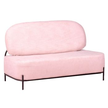 Sofá De 2 Plazas De Diseño Minimalista 142x70x84cm - Rosa