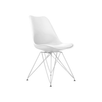 Silla De Comedor Con Patas Metálicas 47x55x85cm - Blanco