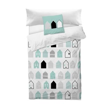 Funda Nórdica Cuna Sweet Home White 100x120, 100% Algodón. Incluye Funda De Almohada