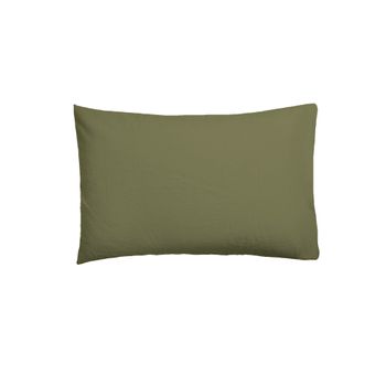 Funda De Almohada Verde Oliva 45x110 Cm. Algodón 200 Hilos.