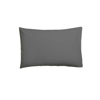 Funda De Almohada Gris Grafito 45x155 Cm. Algodón 200 Hilos.