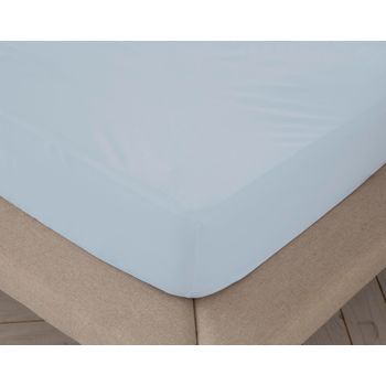 Sábana bajera ajustable lisa Gris cama 135 cm - 135x190/200 cm, 100%  algodón.