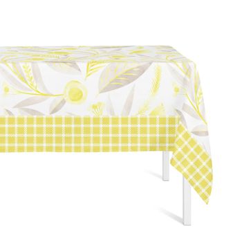 Mantel Antimanchas Flower Amarillo 140*300 Cm