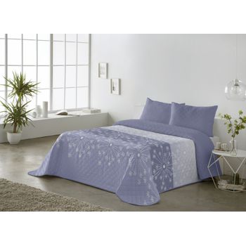 Colcha Estampada Reversible Melania Azul 200x270 Cm - Cama 105 Cm