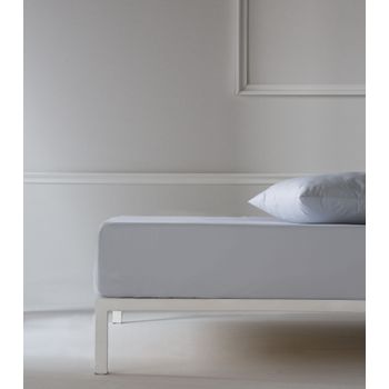 Sábana Bajera Ajustable Lisa Perla Cama 90 Cm - 90x200 Cm, Algodón 200 Hilos.