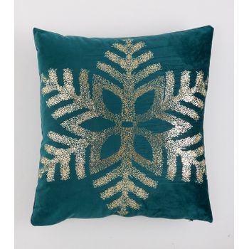 Funda De Cojín Terciopelo Neige Verde Oro 45x45