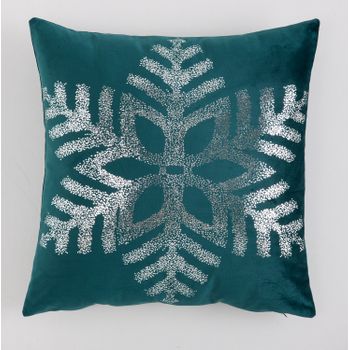 Funda De Cojín Terciopelo Neige Verde Plata 45x45