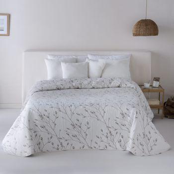 Colcha Jacquard Reversible Algodón Tuvalu Taupe Cama 150 Cm - 250x270 Cm