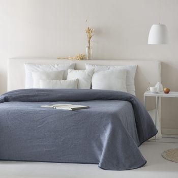 Colcha Jacquard Reversible Algodón Aura Jeans Cama 90 Cm - 180x270 Cm