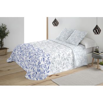 Colcha Estampada Reversible Cosida Patry Azul Cama 90 - (180x270 Cm)