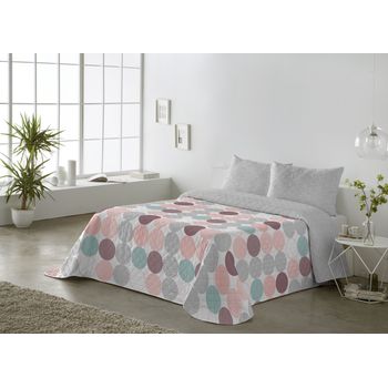 Colcha Estampada Reversible Cosida BOHEME Patry Teja (270x270 cm