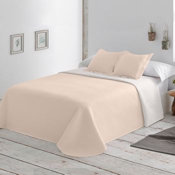 Colcha Lisa Reversible Arena Cama 135 Cm - 235x270 Cm