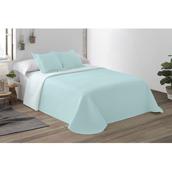 Colcha Lisa Reversible Verde Agua Cama 105 Cm - 200x270 Cm