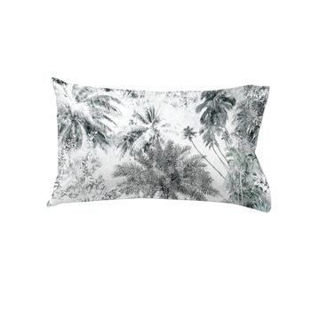 Funda De Almohada Palm Tree Grey 50x80 Cm, Algodón 200 Hilos.