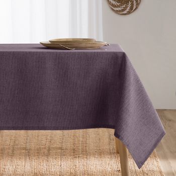 Mantel Antimanchas Resinado Liso Algodón Combinado Elba Morado 140x100 Cm