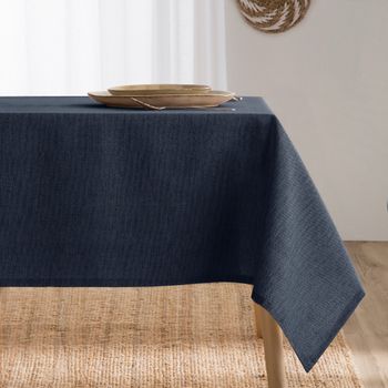 Mantel Antimanchas Resinado Liso Algodón Combinado Elba Denim 140x240 Cm