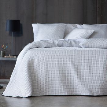 Colcha Jacquard Reversible Algodón Mirena Negro - Cama 180 Cm - 270x270 Cm