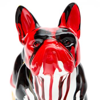 Figura Decorativa Perro Boston Terrier Kuatéh De Poliresina 34x14x27 Cm Multicolor