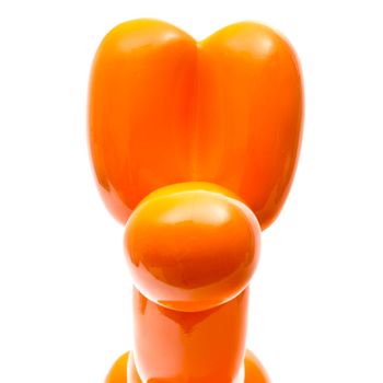 Figura Decorativa Perro Globo Kuatéh De Poliresina 41x41x13 Cm Naranja