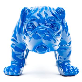 Figura Decorativa Perro Bulldog Kuatéh De Poliresina Kuatèh 23x14x11 Cm Azul