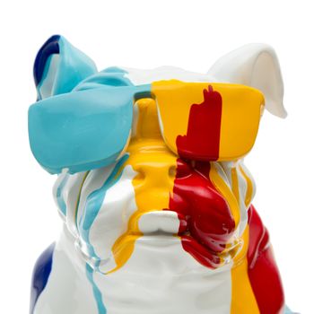 Figura Decorativa Perro Bulldog Sentado Kuatéh De Poliresina 40x23x34 Cm Multicolor