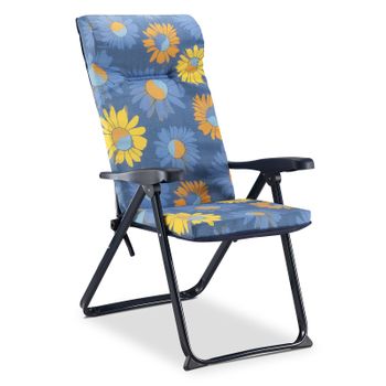 Silla de Playa Cama Plegable Solenny Reclinable con Respaldo Bajo y Asas  81x62x86 cm 4 Posiciones