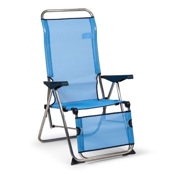 Silla De Playa Plegable Solenny Con Respaldo Alto 55x53x89 Cm Color Azul  con Ofertas en Carrefour