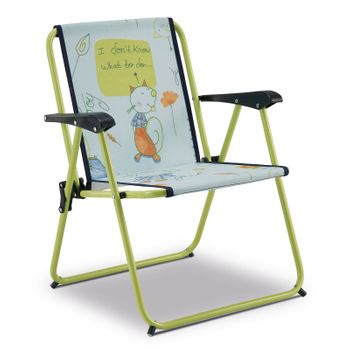 Silla De Playa Con Brazos Reclinable Verde Aluminio De 80x61x47 Cm