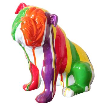 Figura Bulldog Sentado Kuatéh Nun 29x16x28 Cm Multicolor