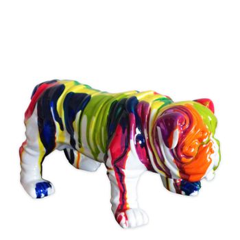 Figura Bulldog Kuatéh Troy 23x14x11 Cm Multicolor