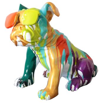 Figura Bulldog Sentado Kuatéh Bharbo 40x23x34 Cm Multicolor