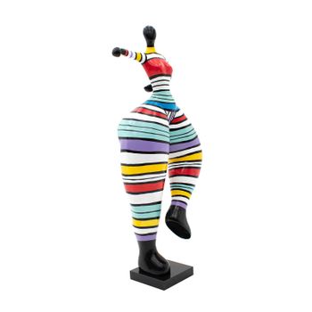 Figura Decorativa Silueta Femenina Con Brazo En La Cadera Kuatéh Georgia De Poliresina 55x34x138 Cm Multicolor