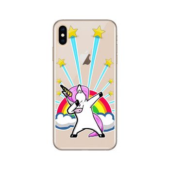 Funda Gel Transparente Iphone Xs Max Diseño Unicornio