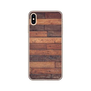 Funda Gel Tpu Iphone Xs Max Diseño Madera 03